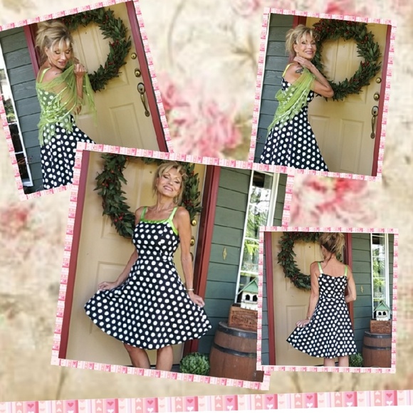 Ruby Rock size 7 black and white polka dot dress - Picture 4 of 5